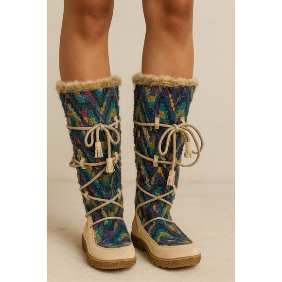 Colorful Patterned Winter Boots - Picture 1 of 7